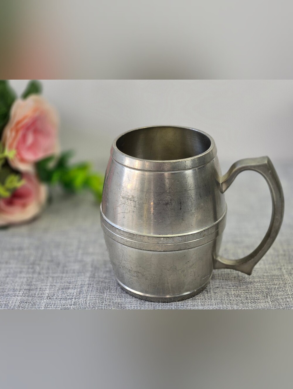 Vintage Royal Selangor Pewter Barrel Tankard – 97% Tin Beer Mug / Stein